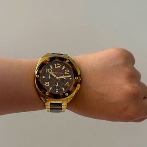 Michael Kors Tortoise and Gold Watch